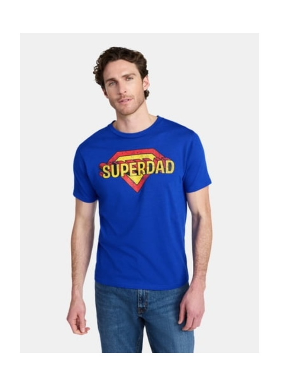 Blue "Superdad" Graphic Tee for Men